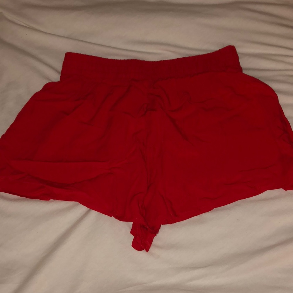 forever 21 red flowy shorts